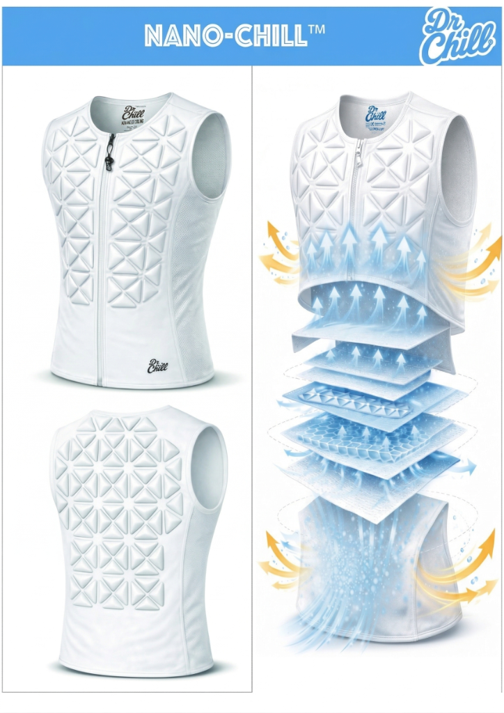Nano-Chill™ Vest — Front, Back & Exploded Layer View